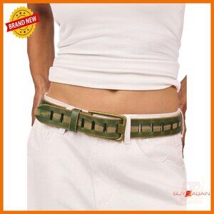 Genuine Leather Wide Belt for Women, Western Style, Adjustable Fit